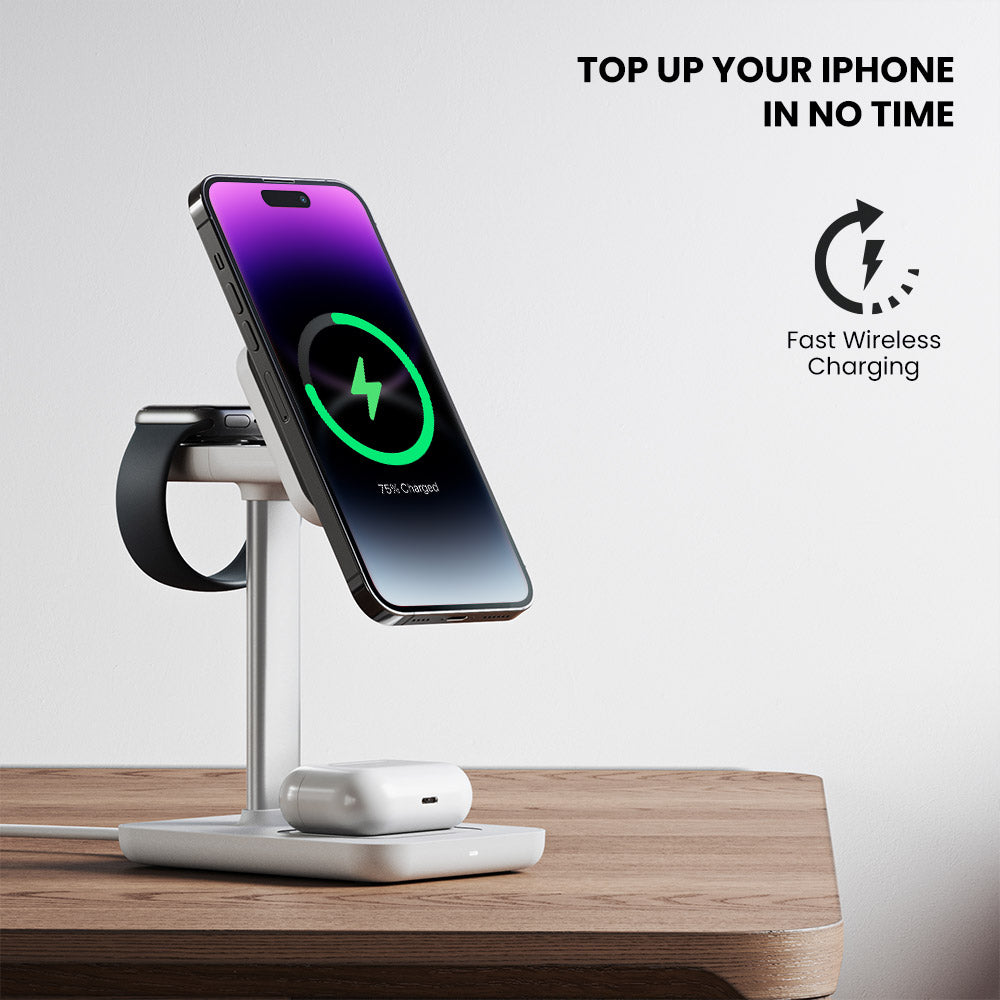 3-in-1 charging station offers fast charging for both iPhone and Apple  Watch