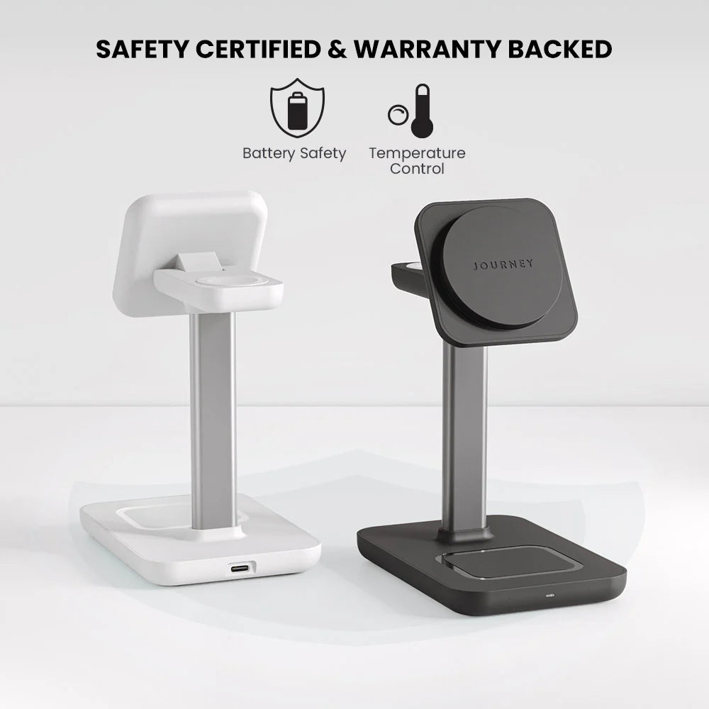 TRIO 3 in 1 Wireless Charging Station White